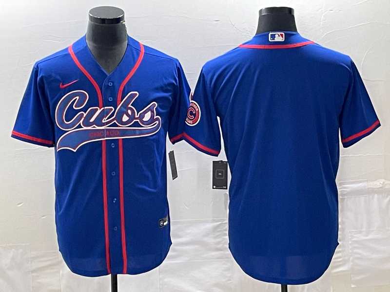 Men%27s Chicago Cubs Blank Blue Cool Base Stitched Baseball Jersey->boston red sox->MLB Jersey